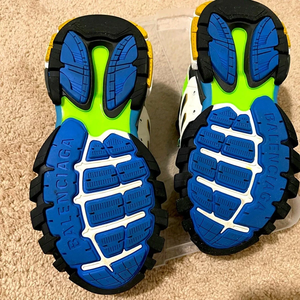 Balenciaga Multicolor Blue Neon Green Black Track Sneakers